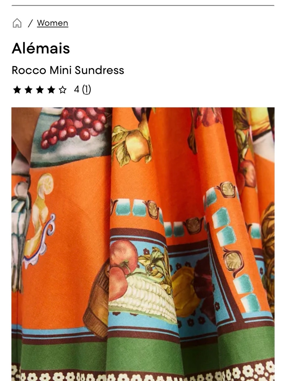 Alémais Orange Rocco Mini Sundress with Multicolor Print - Picture 5 of 16